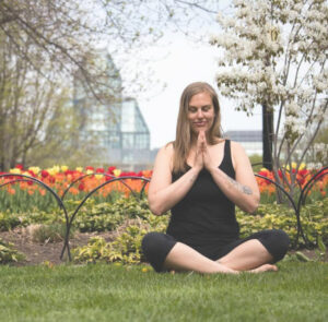 Chantal doing Yoga