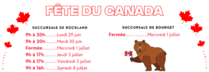 Fête du Canada 2026 Horaire